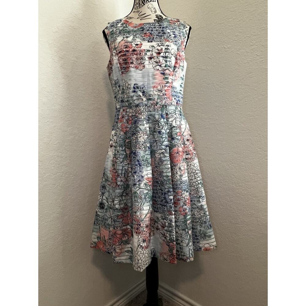 Tommy Hilfiger Floral Mini Dress Sz 6 Sleeveless Fully Lined Dress Garden Party